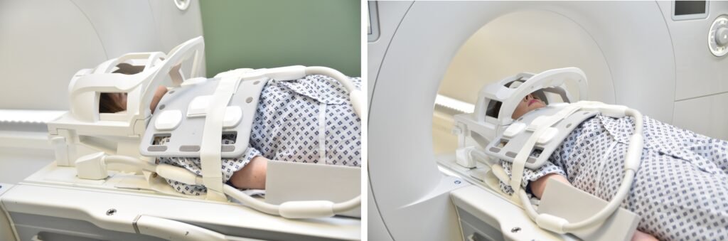 MRA (magnetic resonance angiography) and MRV (venography) of subclavian and neck artery positioning photo